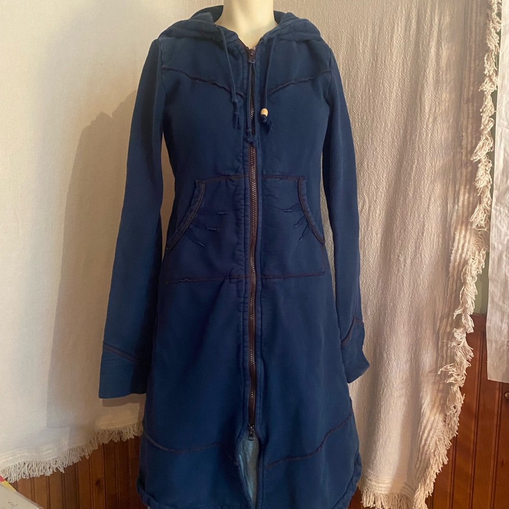 Prairie Underground Blue Hooded Long Hoodie